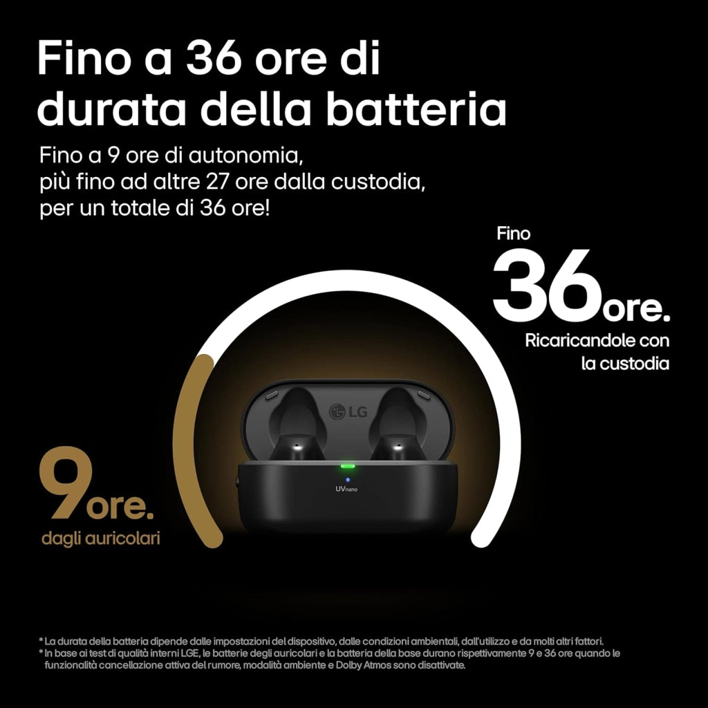 Electronics TONE Free T90S Auricolari Bluetooth In-Ear con Dolby Atmos, tecnologia MERIDIAN, cancellazione attiva del rumore (ANC) e igienizzazione UVnano+, Nero, TONE-T90S.AEUSLBK