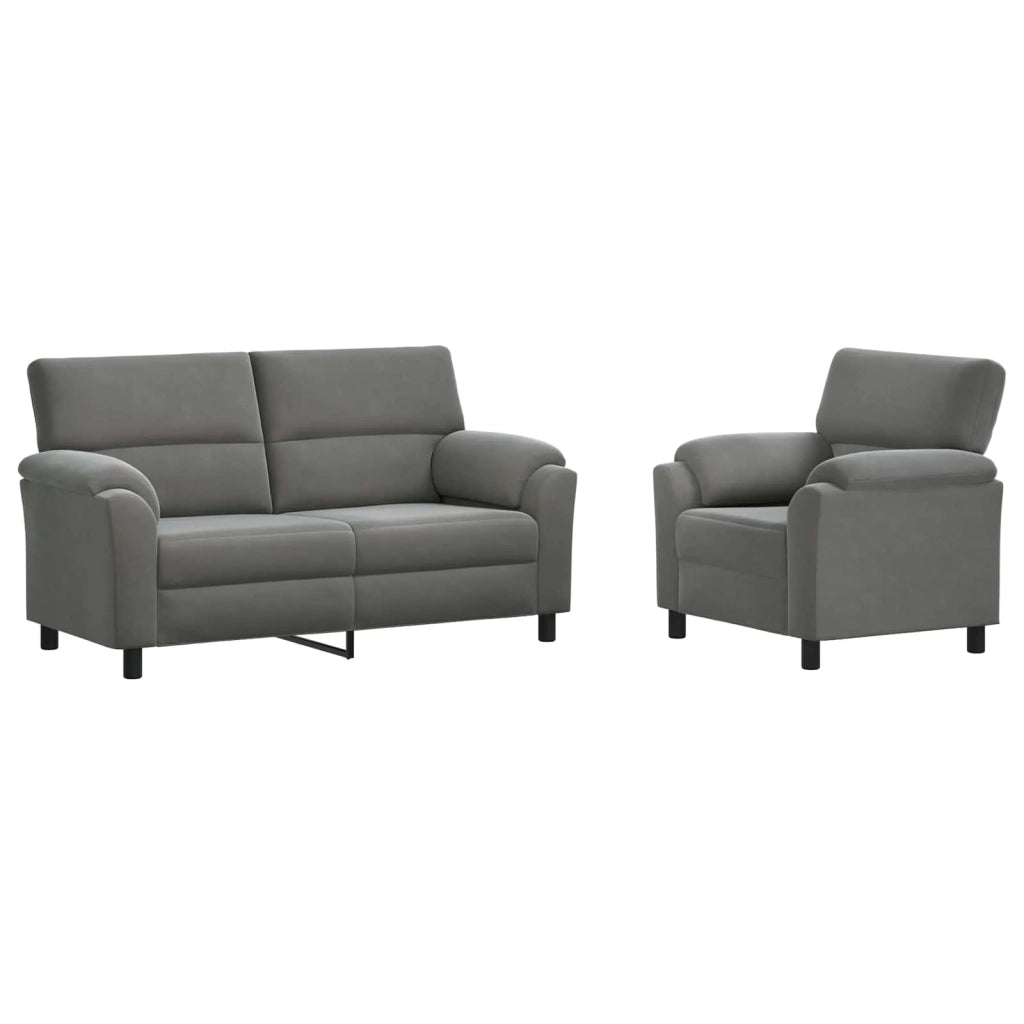 Set di divani 2 pcs Grigio Scuro Velluto 3430435