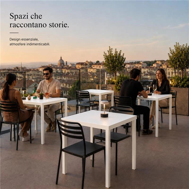 TAVOLO ANNA AUTOLIVELLANTE  E SMONTABILE 70X70 CM COLORE  BIANCO