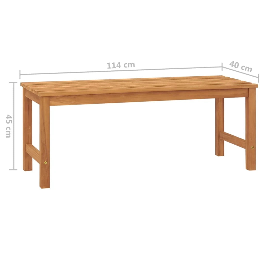 Panca da giardino mobili da esterno per patio terrazza 114 x 40 x 45 cm legno massello di teak 02_0011181