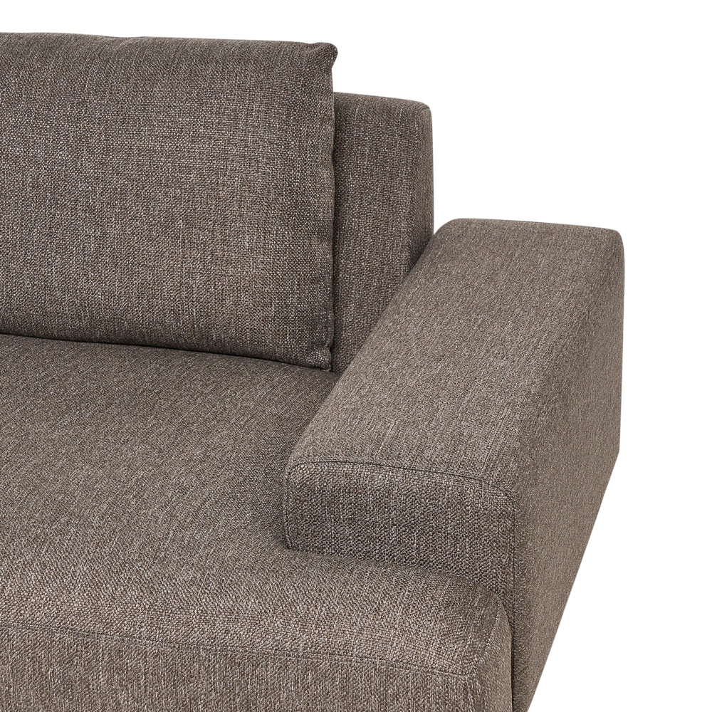 Divano angolare sinistro in tessuto Marrone Tessuto Gambe in metallo 3 posti Stile minimalista
