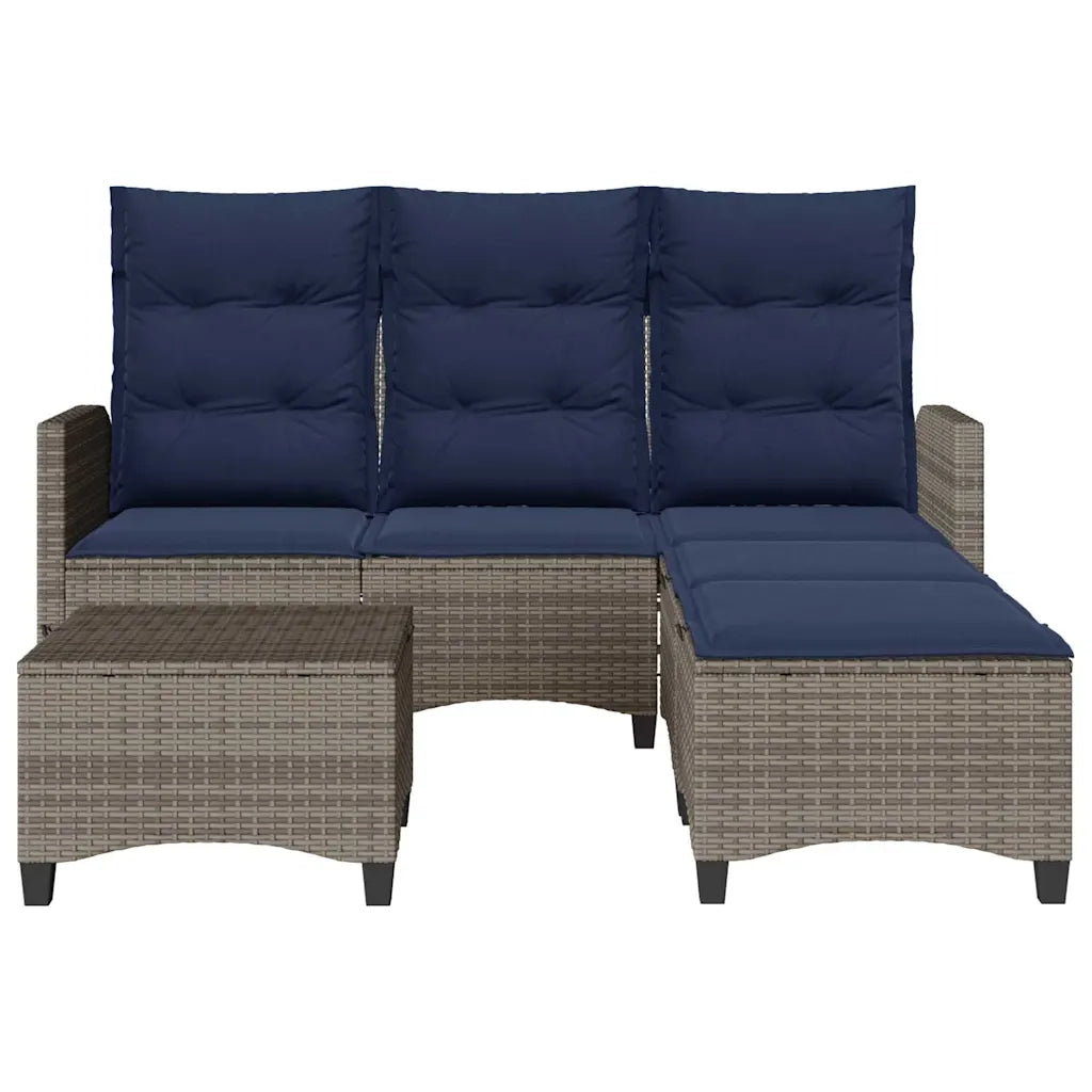 Set Divani da Giardino 3 pz con Cuscini a Forma di L Polyrattan 3328644