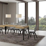 Tavolo allungabile 110/194x70 cm Paxon colore quercia natura gambe antracite