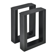 Set di 2 gambe rettangolari per tavolo in metallo 30 x 43 cm nere 03_0003660