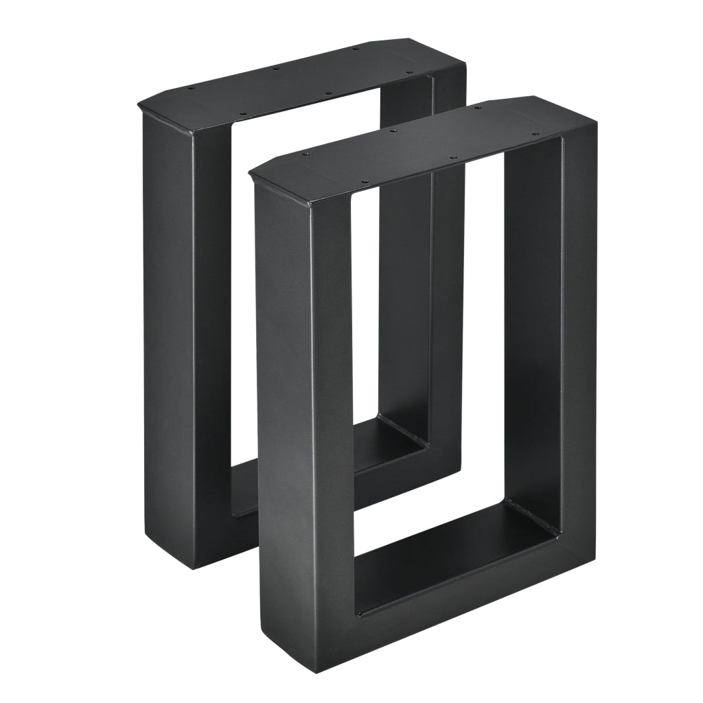Set di 2 gambe rettangolari per tavolo in metallo 30 x 43 cm nere 03_0003660
