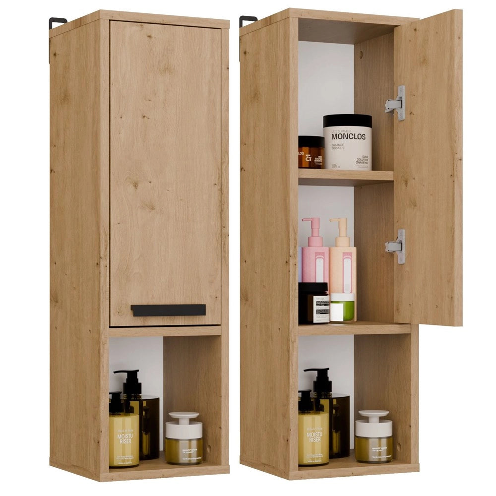 Mobile bagno sospeso MEXY W1D colonna 1 ante 3 ripiani rovere artisan