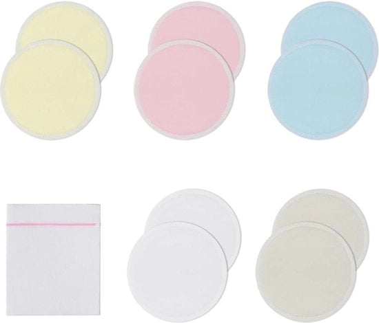12 cm supporti di allattamento in fibra di bambù biologico - morbidi e respiranti - allattamento materno inclusi sacchetti di lavaggio supporti di allattamento lavabili