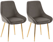 Set di 2 sedie da pranzo Elmira velluto oro 8