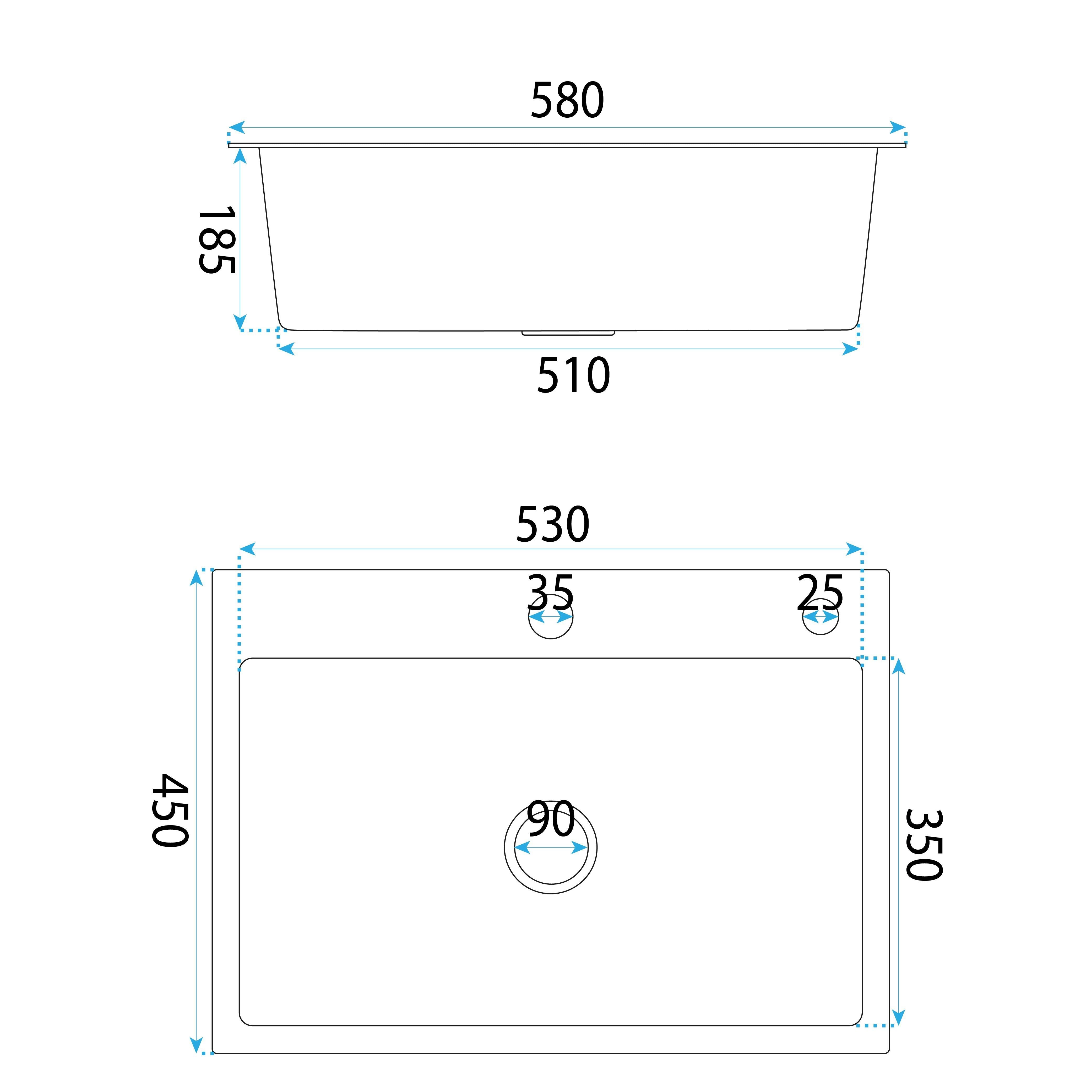 Lavello In Acciaio Liam Brush Copper con rubinetto da cucina