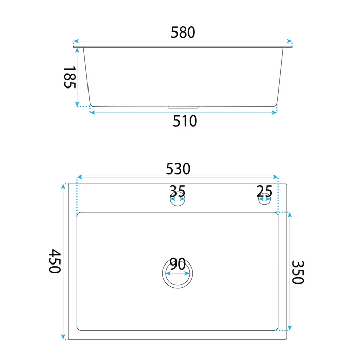 Lavello In Acciaio Liam Brush Copper senza rubinetto da cucina