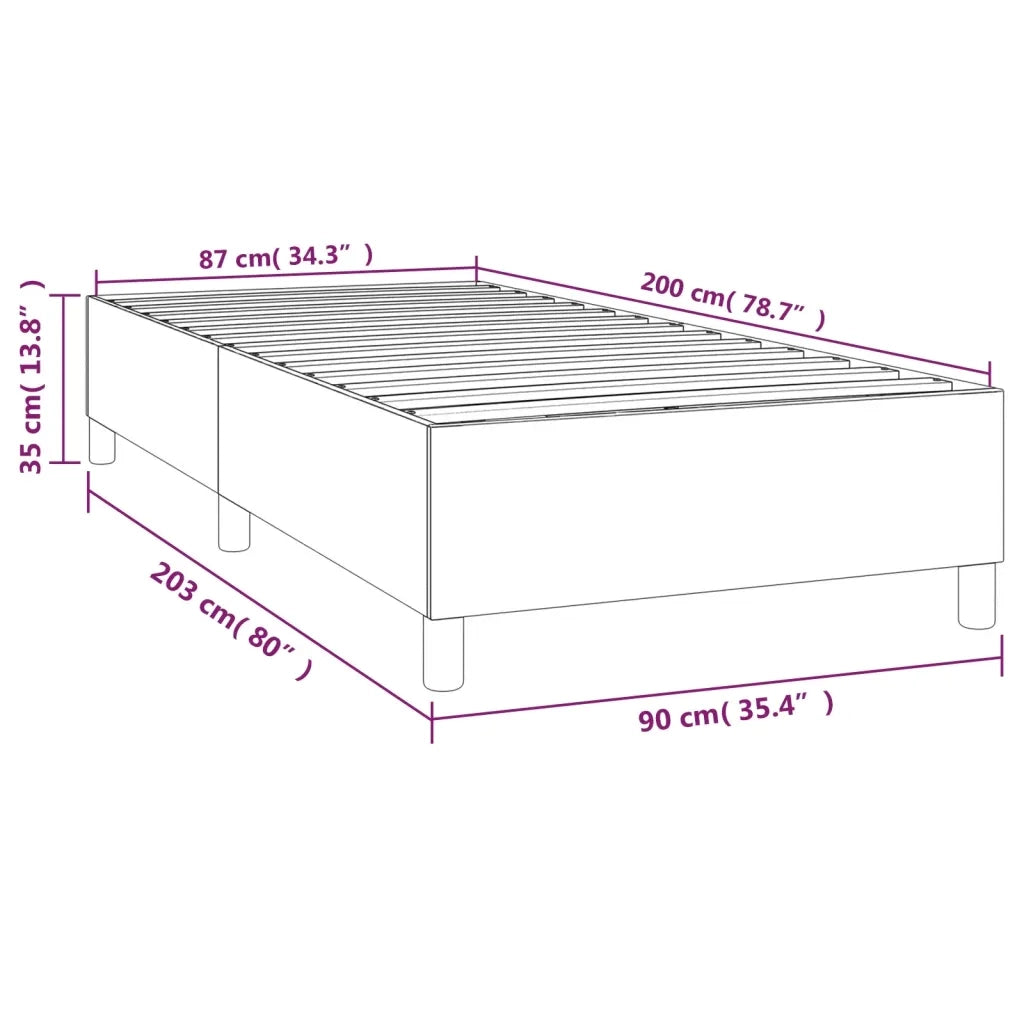 Struttura Letto a Rete a Molle-Giroletto Blu 90x200 cm in Tessuto 435921