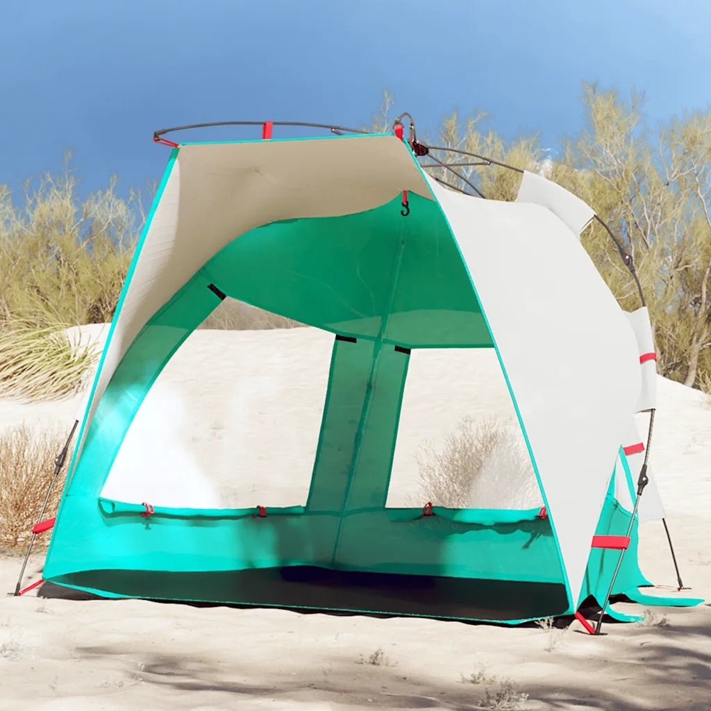 Tenda da Spiaggia 2 Persone-Tenda da campeggio Verde Rilascio Rapido Impermeabile 832836