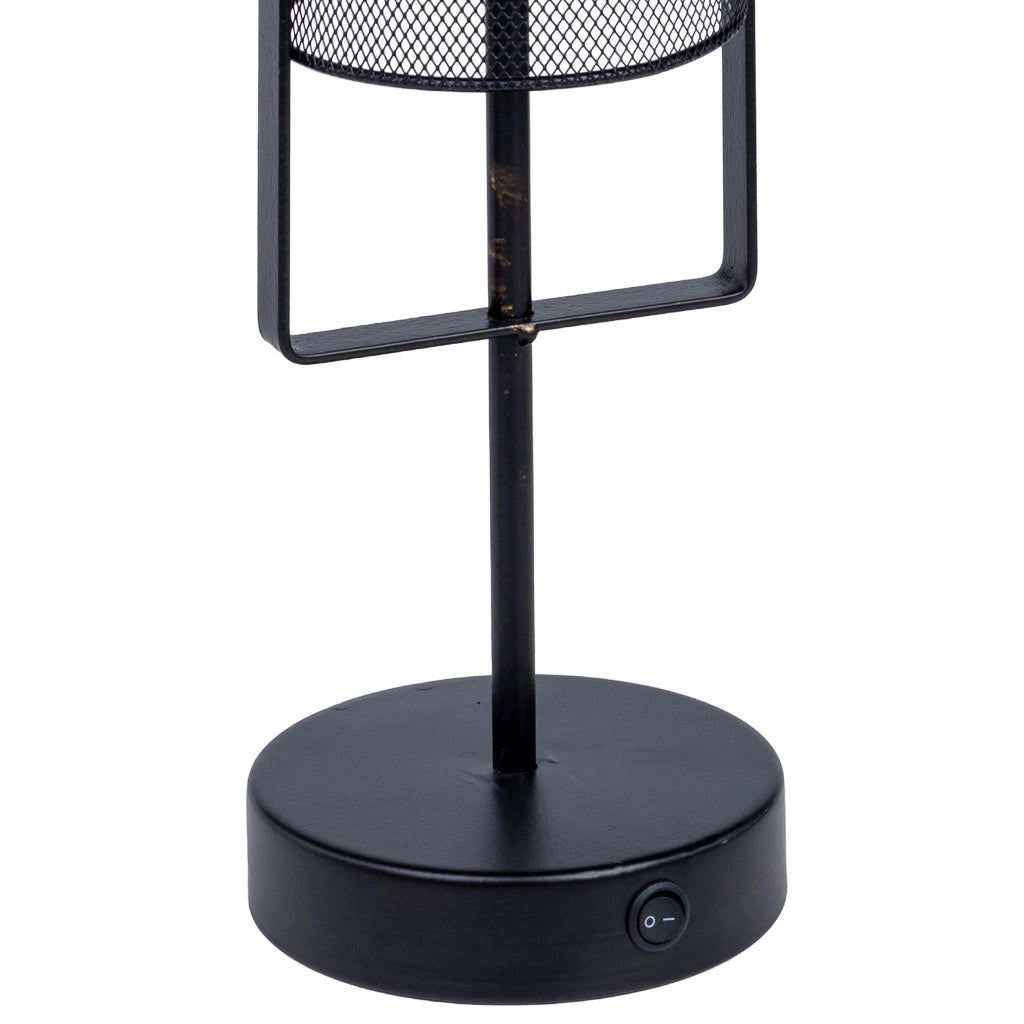 Lampada da tavolo in metallo nero con 1 faretto 12,5x12,5x51h cm