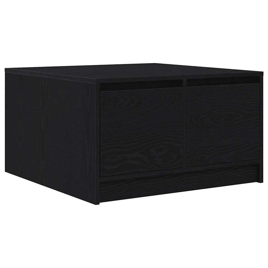 vidaXL Tavolino da Salotto con Cassetti Rovere Nero 70,5x70x40 cm