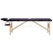Lettino da Massaggio Pieghevole a 2 Sezioni in Legno Viola CFW3550202
