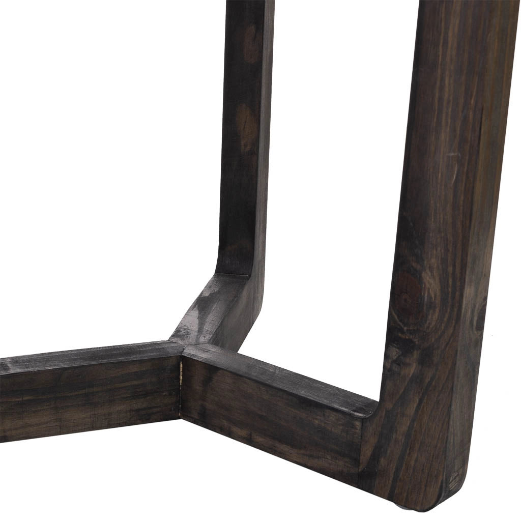 Tavolino in legno e capiz marrone d40x45h cm