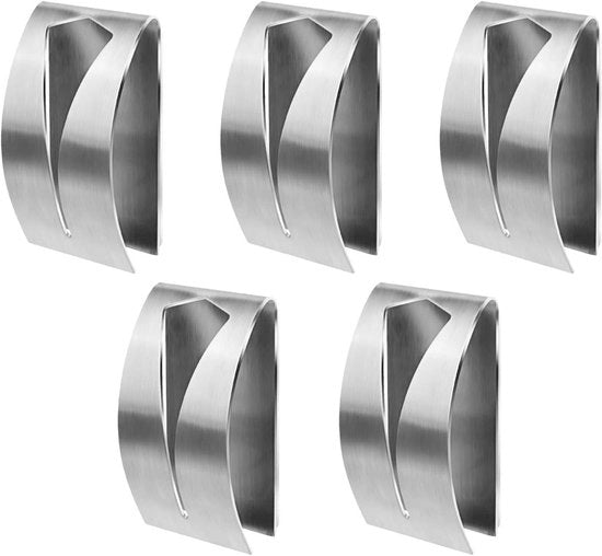 Maniglia a 5 ganci in acciaio inox per cucina e bagno - senza perforazione
