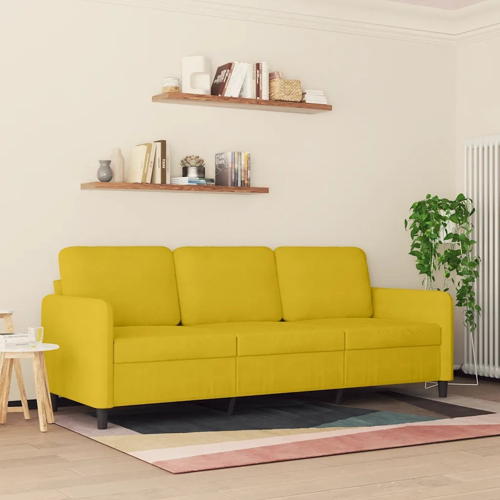 Divano a 3 Posti Giallo 180 cm in Vellutocod mxl 133341