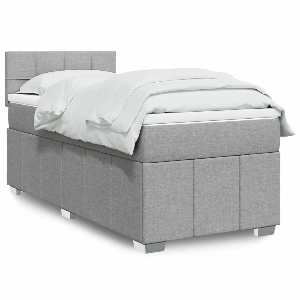 Giroletto a Molle con Materasso Grigio Chiaro 90x190 cm Tessuto 3289223