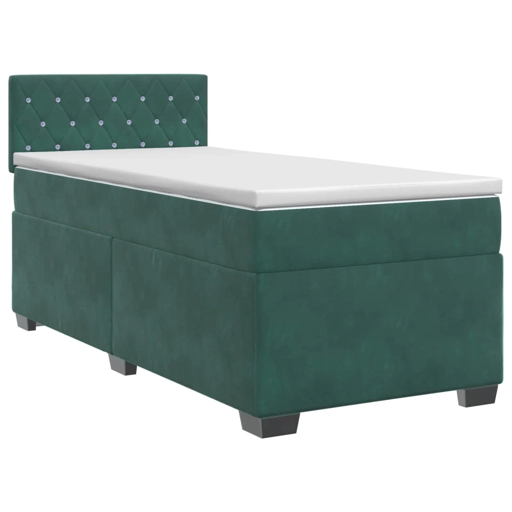 Letto box spring con materasso Verde Scuro 100 x 200 cm Velluto 3450653