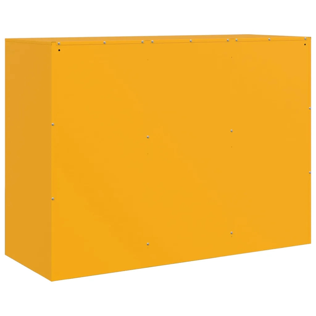Credenza | Madia | Buffet da pranzo | Armadio da pranzo Giallo Senape 99x39x73 cm in Acciaio