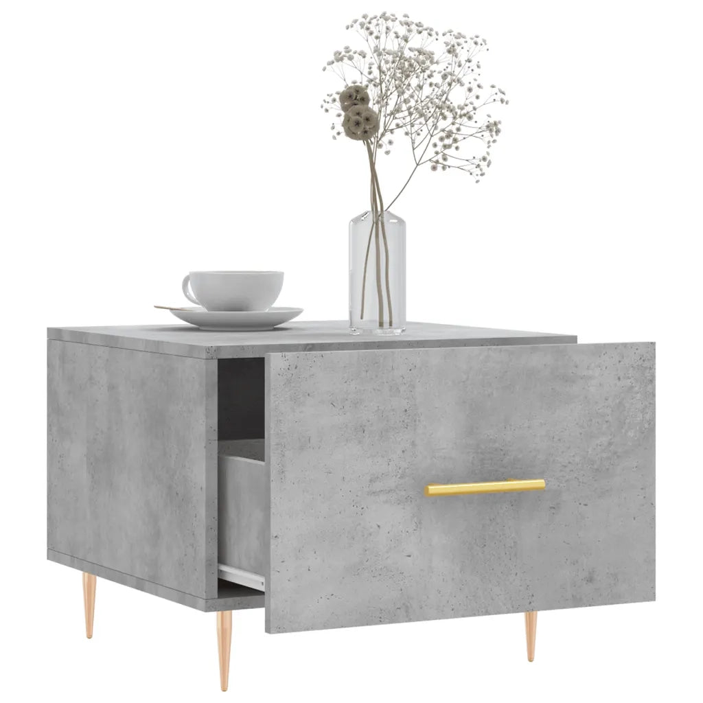 Tavolino Salotto Grigio Cemento 50x50x40 cm Legno Multistrato 829372