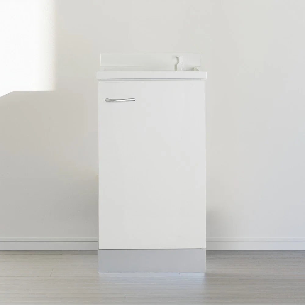 Mobile lavatoio 50x45 cm bianco con vasca in termoplastico, fondo salvagoccia e asse in termoplastico | Lavella
