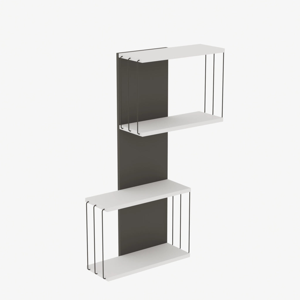 Mensola da parete in legno "Destan" - 65 x 19 x 96 cm - Bianco