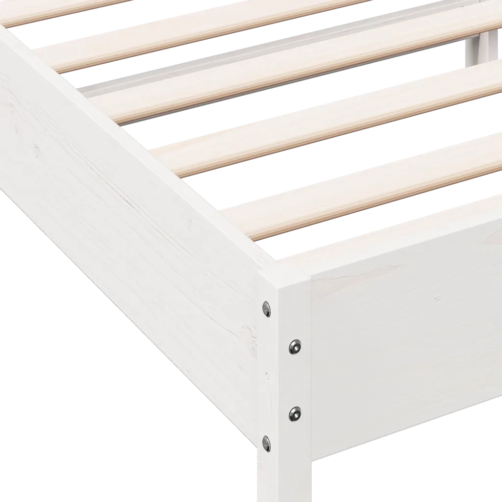 Letto singolo | Letto per adulti | Letto senza Materasso Bianco 75x190 in Legno Massello di Pino