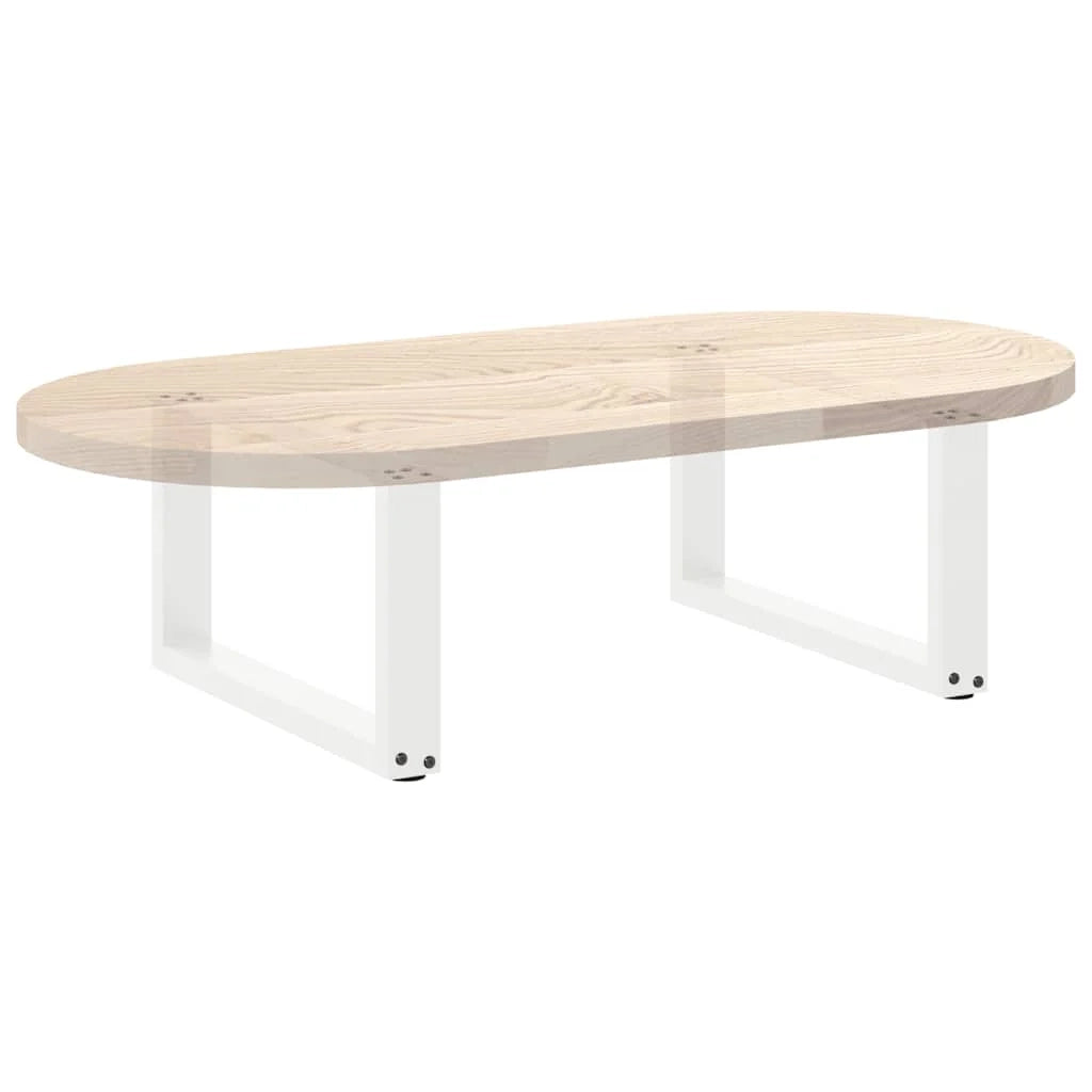 Set di 2 gambe robuste per tavolino da caffè a forma di U 60 x 30 cm con piedini regolabili design moderno acciaio bianco 02_0057381