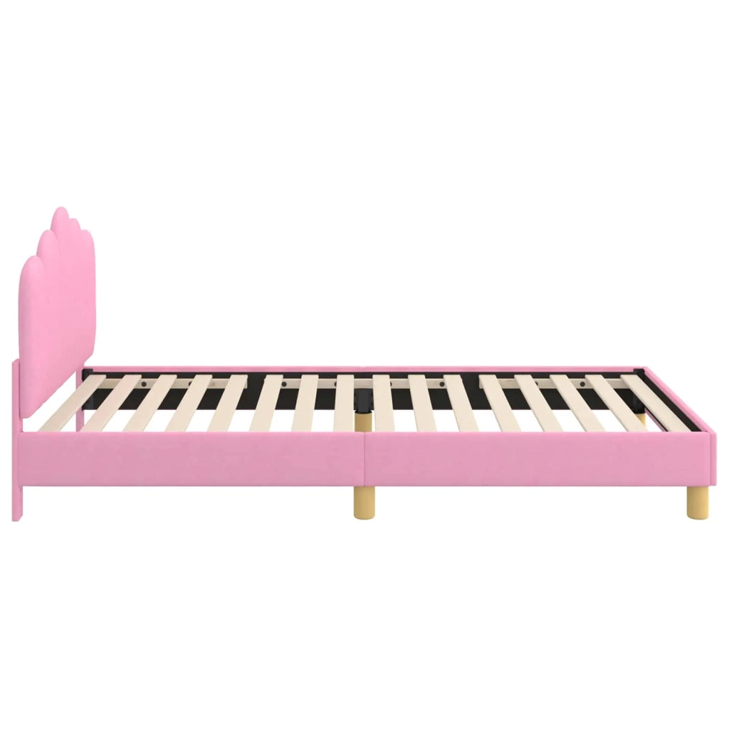 Struttura letto bambini con testata Rosa 80 x 200 cm Tessuto