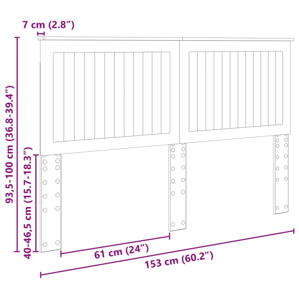 Testiera con testiera Grigio cemento 150 cm Legno multistrato
