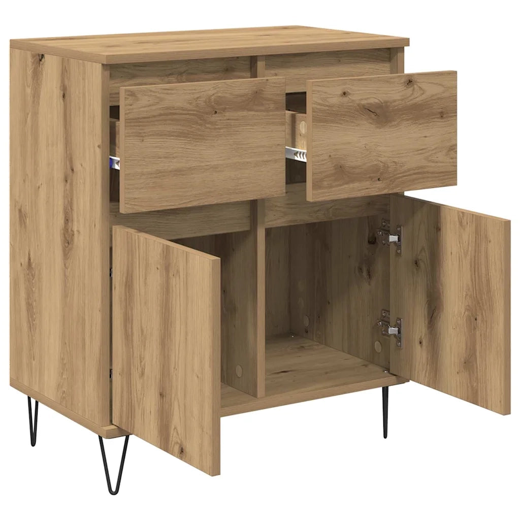 Credenza con Cassetto-Buffet-Armadio da cucina Rovere artigianale 60 x 35 x 70 cm 423085
