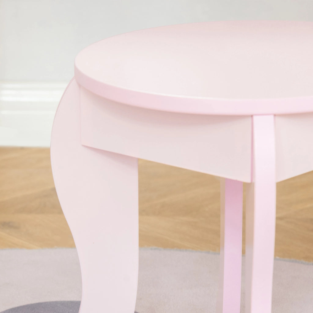 Tavolo Trucco per Bambini con Sgabello ¨C zephmum ¨C Legno, Rosa, 60x36x88cm