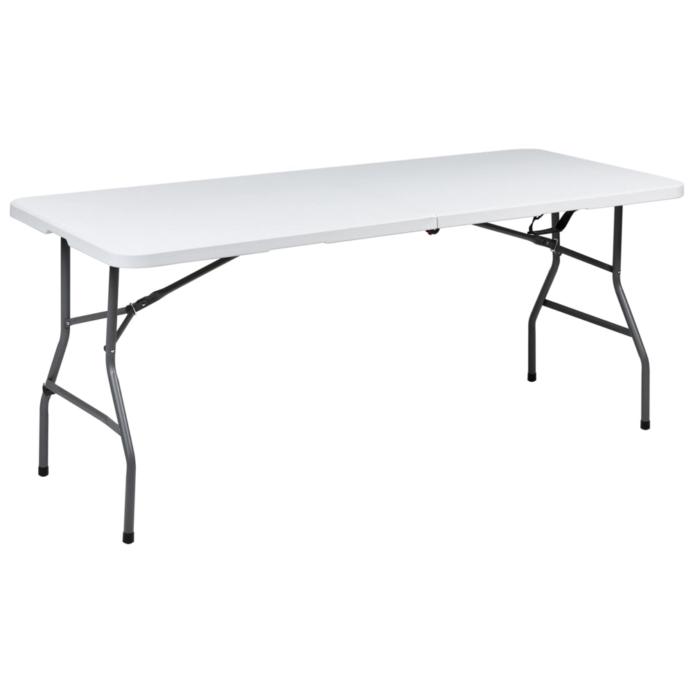 Set da pranzo da giardino a 6 posti Materiale sintetico bianco 180 x 74 Tavolo e 4 sedie pieghevoli con gambe in metallo
