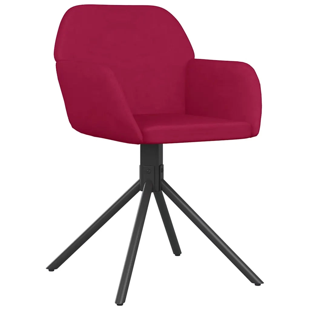 Sedie da Pranzo Girevoli 2 pz Rosso Vino in Velluto 344745