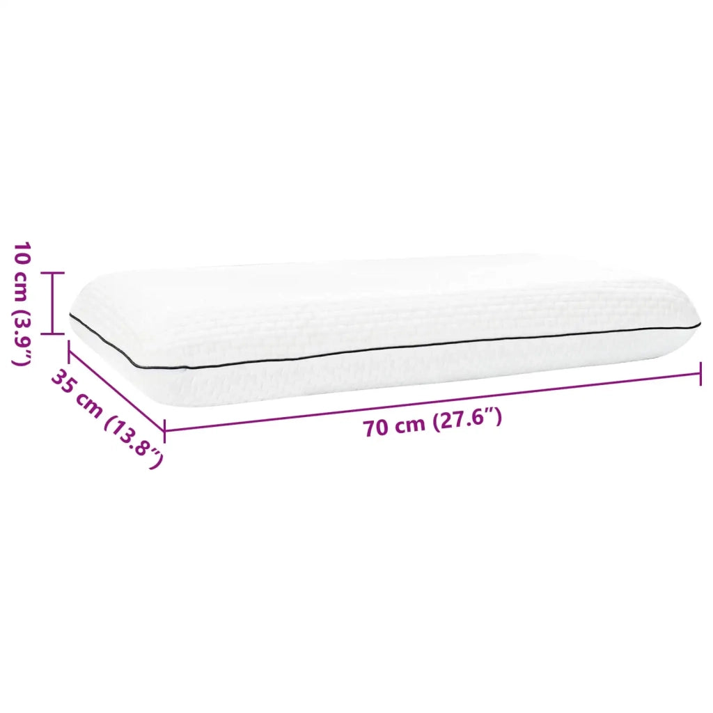 Cuscino da Letto Tinta unita Bianco 70 x 35 x 10 cm Schiuma Gel CFW3207048