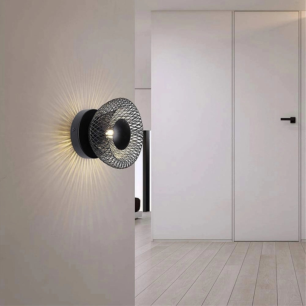 Trade Shop - Applique Da Muro Stile Industriale Lampada Decorativa In Metallo Attacco G9 Aq48 - Nero