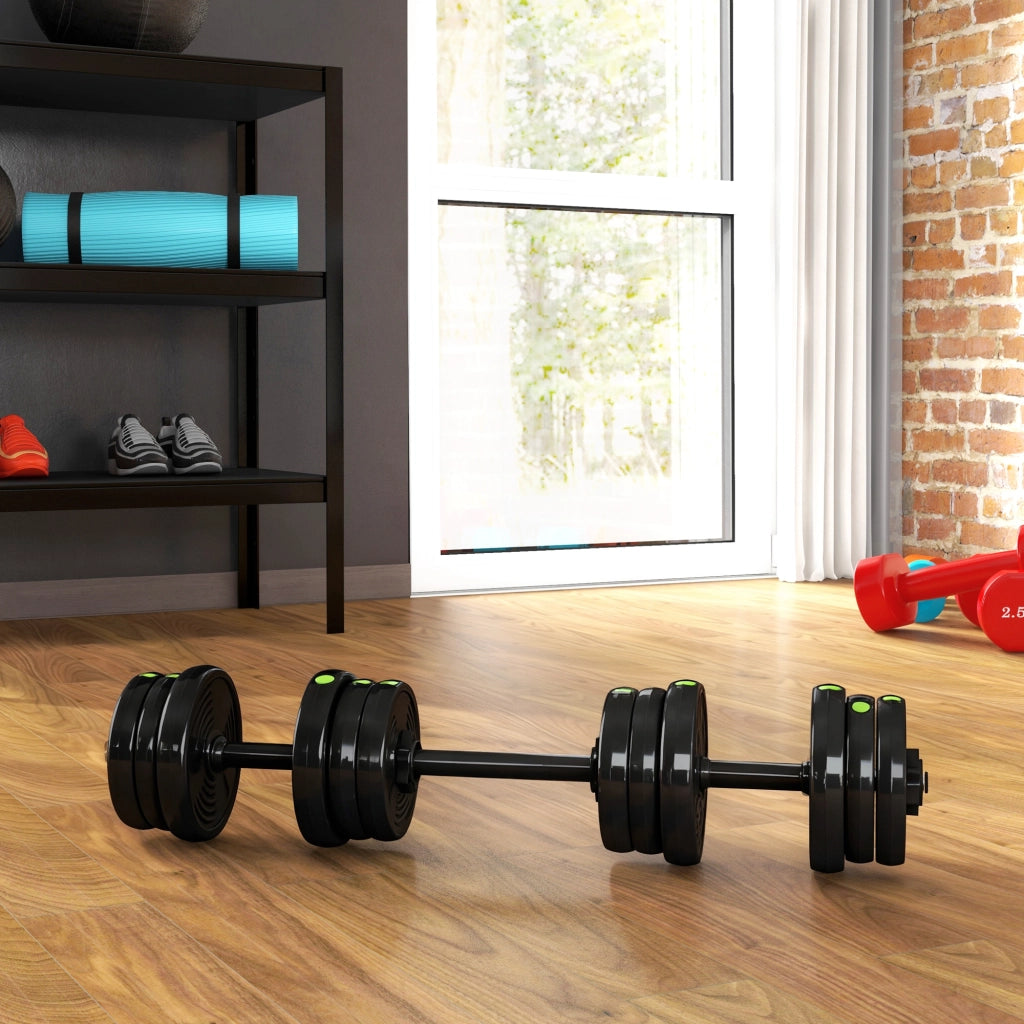 Set Hantel 2 in 1 ¨C zephmum ¨C 20 kg, Nero/Verde, antiscivolo