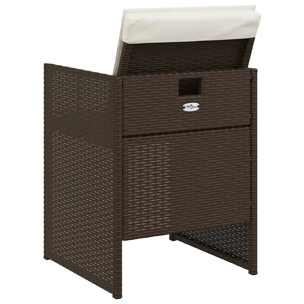 Sedie da Giardino con Cuscini 4 pz | Sedie da Esterno Marroni in Polyrattan