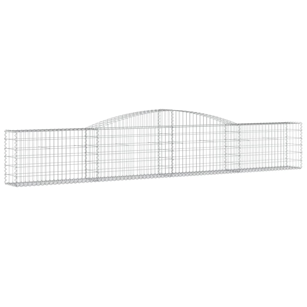 Set di 8 gabbioni ad arco per recinzione gabbia o muro di contenimento 400 x 30 x 60/80 cm ferro zincato argento 02_0041216