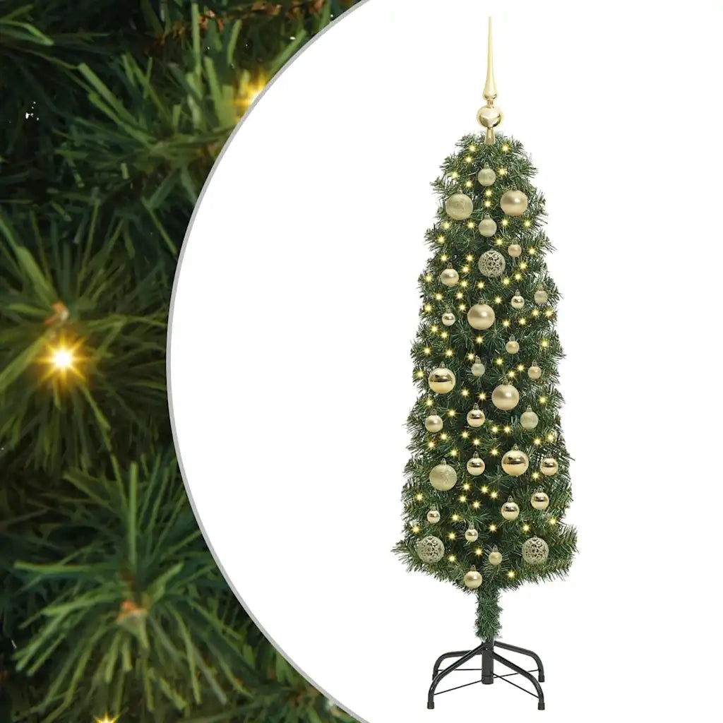 Albero di Natale | Decorazioni natalizie artificiale con 150 LED Verde 120 cm