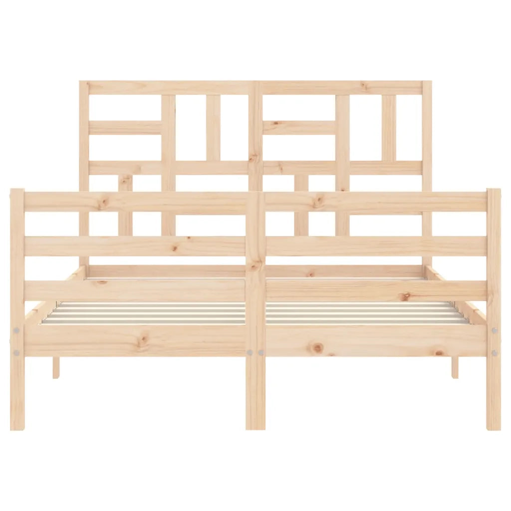 Giroletto con Testiera-Struttura Letto con testiera 140x200 cm in Legno Massello 941261