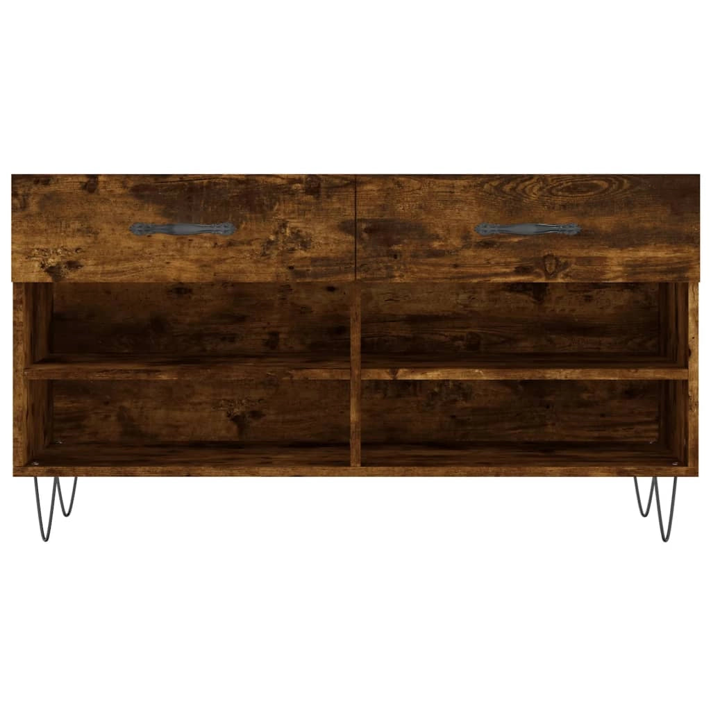 Panca portascarpe/stivali cassettiera scaffale mobiletto portaoggetti per ingresso 102 x 35 x 55 cm legno ingegnerizzato marrone 02_0022914