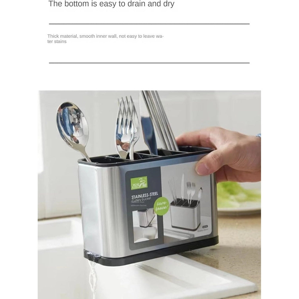 Trade Shop - Scolaposate In Acciaio Per Organizzare Utensili Da Cucina Portaposate Design Moderno -