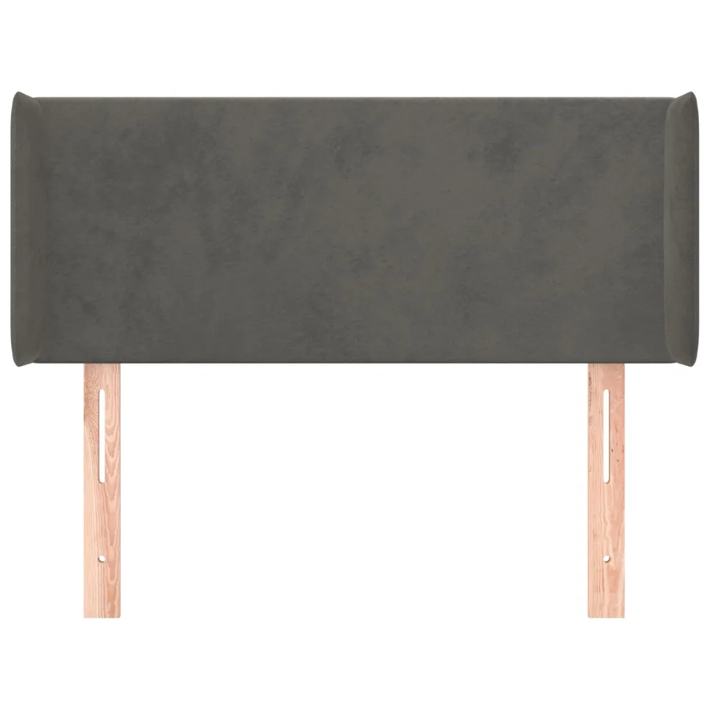 Testiera ad Orecchio Grigio Scuro 103x16x78/88 cm in Velluto 3118531