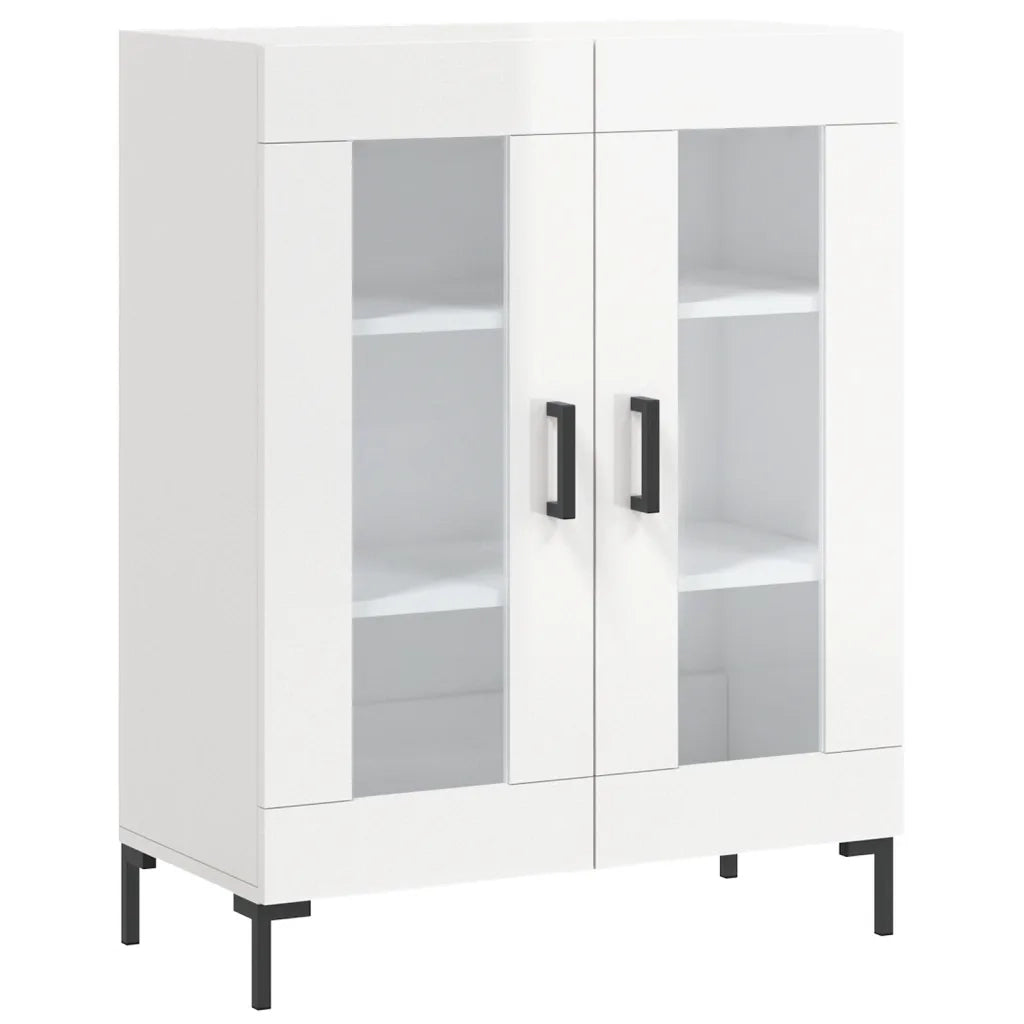 Credenza-Buffet-Armadio da cucina 69,5x34x90 cm in Legno Multistrato Bianco Lucido 459904