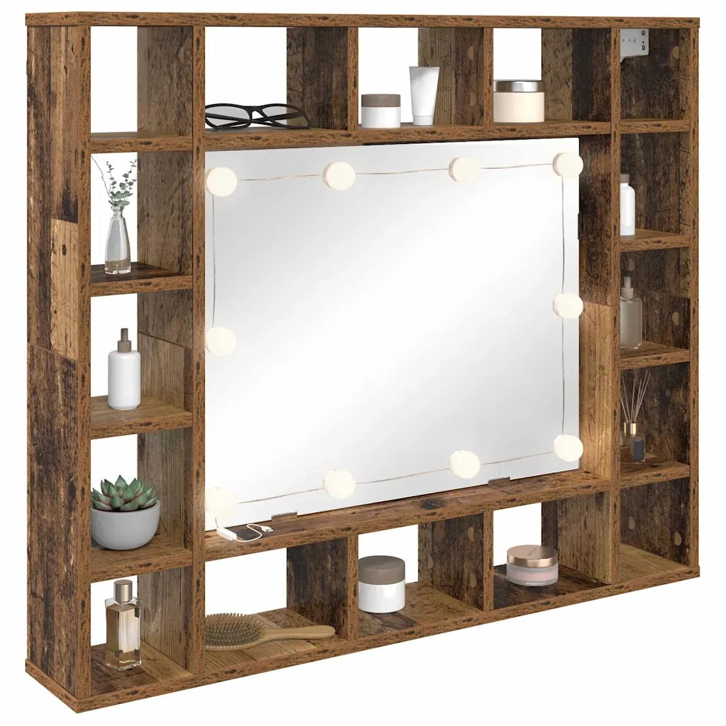 Mobiletto per specchio-Mensola con Specchio Legno vecchio 91 x 15 x 76,5 cm
