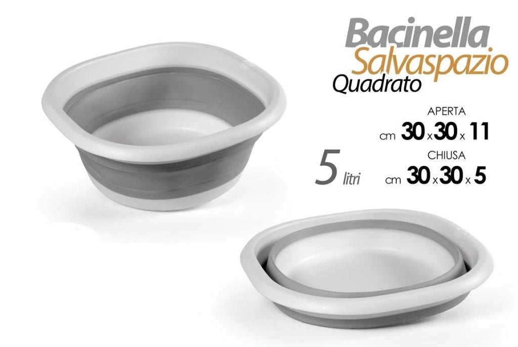 Bacinella Salvaspazio Richiudibile Quadrata 30 x 30 x 11 cm