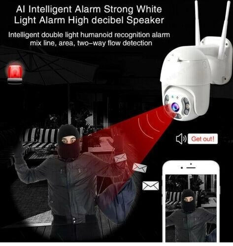 2X TELECAMERA WIFI ESTERNA PTZ ICSEE – SMART CAMERA WIRELESS DA ESTERNO CON ZOOM, ROTAZIONE, VISIONE NOTTURNA E CONTROLLO REMOTO